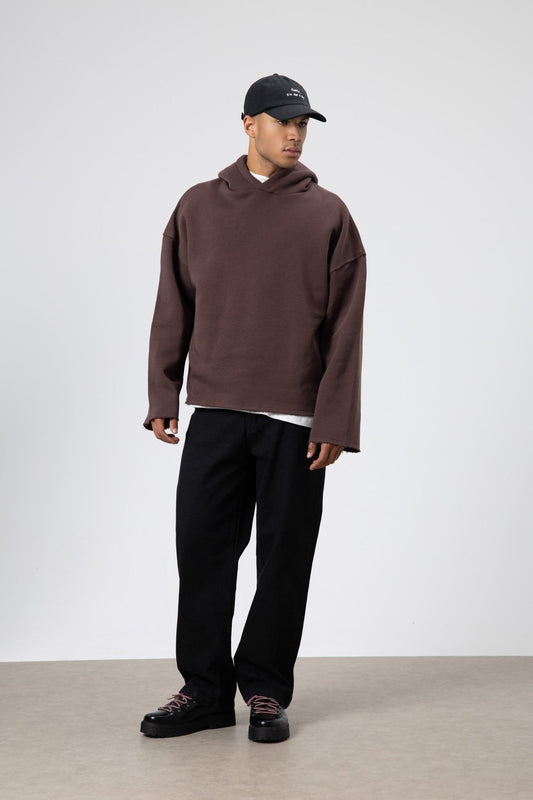Basic Oversize Dikişsiz Kapüşonlu Sweatshirt