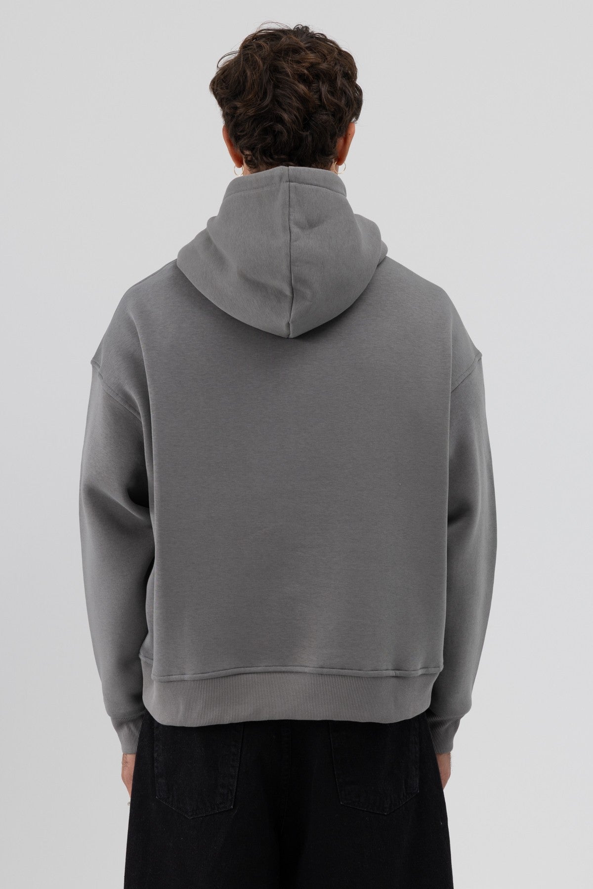 Basic Kapüşonlu Boxy Fit Sweatshirt