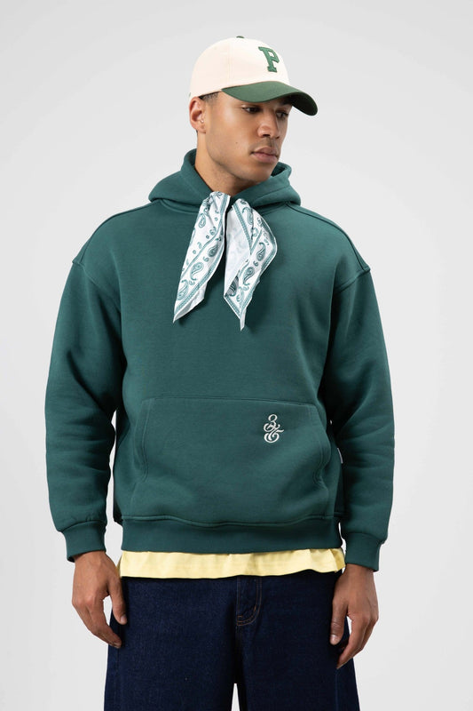 Oversize Fular Detaylı Kapüşonlu Sweatshirt