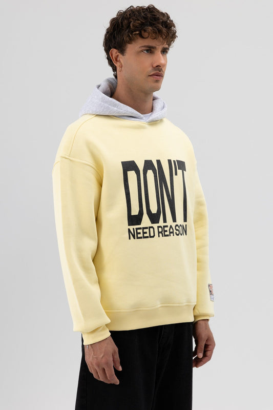 Çift Renk Baskılı Oversize Sweatshirt