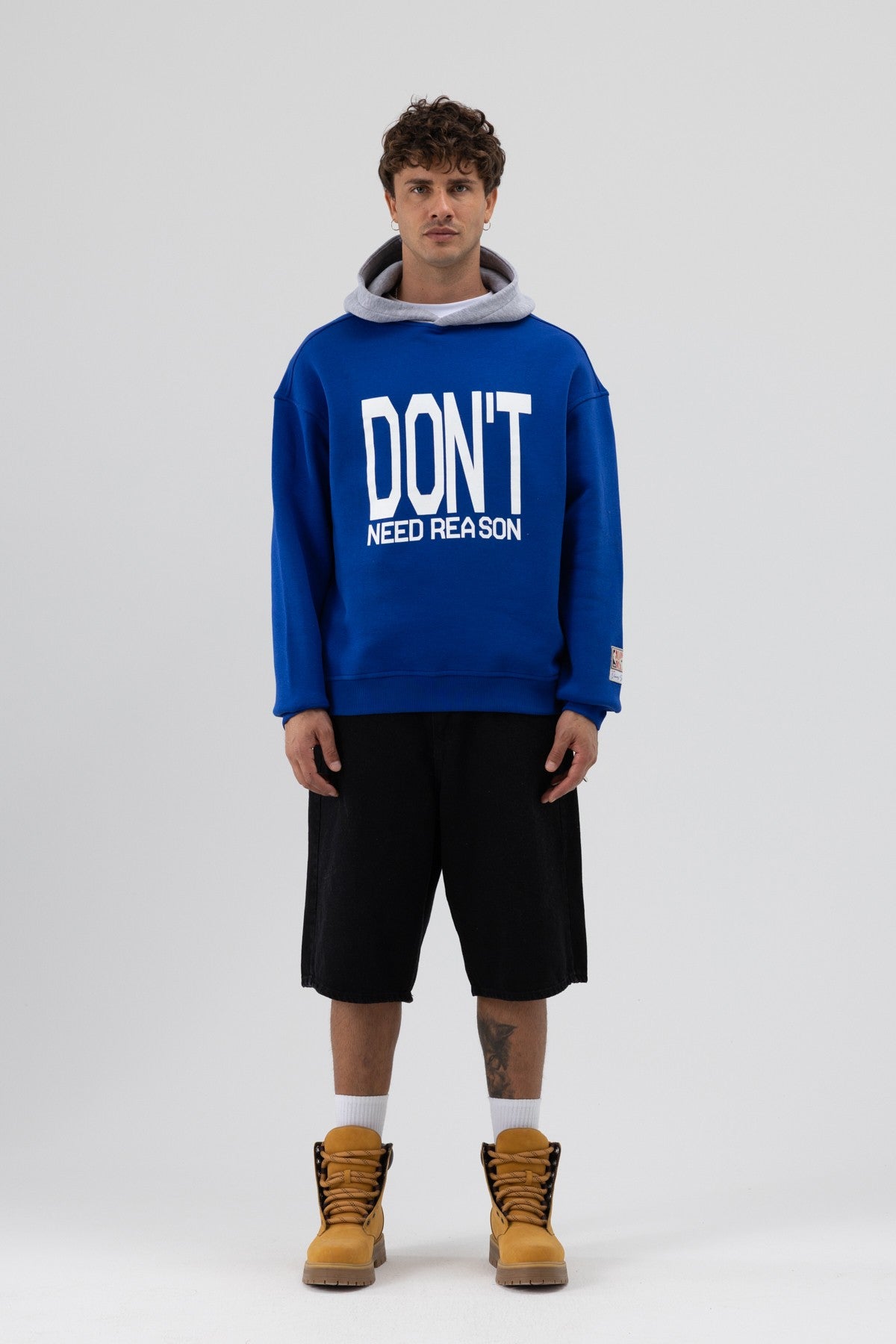 Çift Renk Baskılı Oversize Sweatshirt
