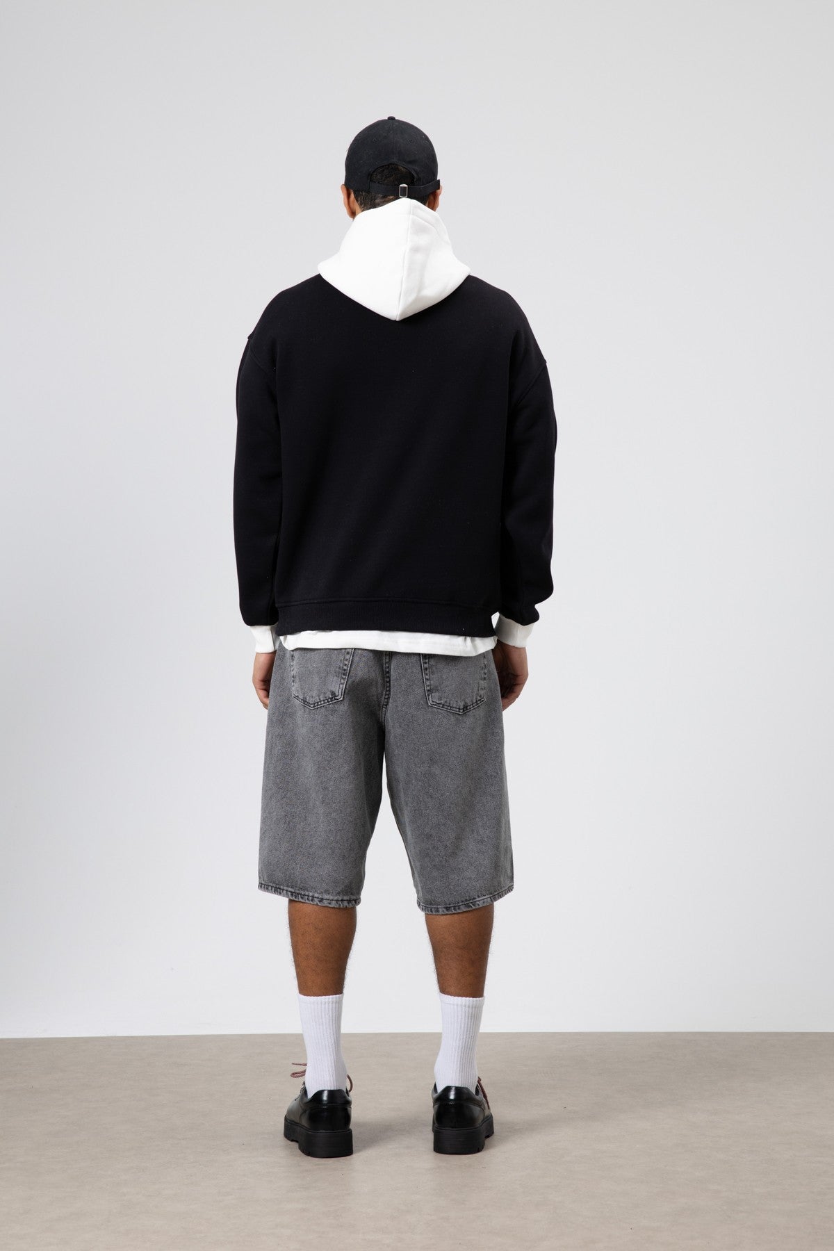 Çift Renk Baskılı Oversize Sweatshirt
