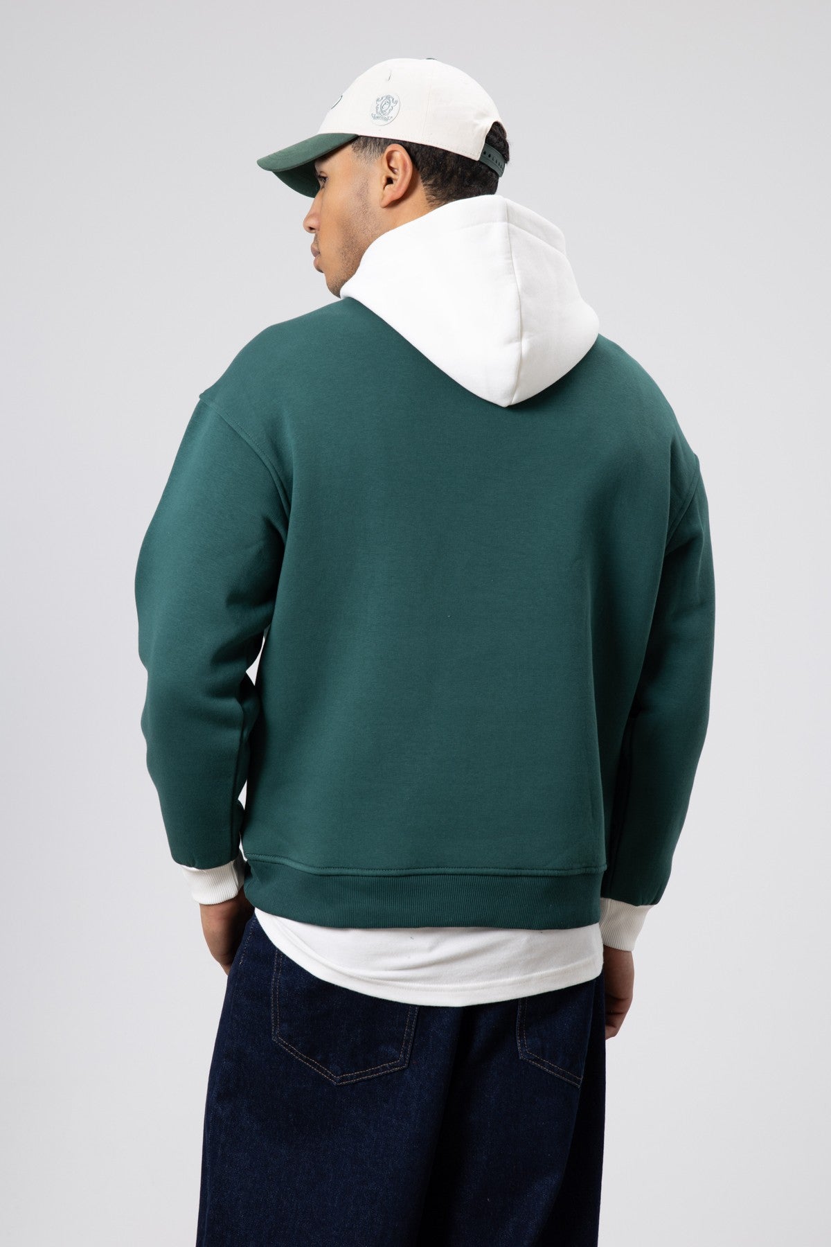 Çift Renk Baskılı Oversize Sweatshirt