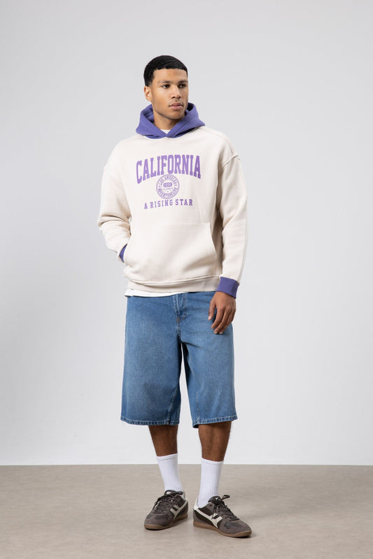 Çift Renk Baskılı Oversize Sweatshirt