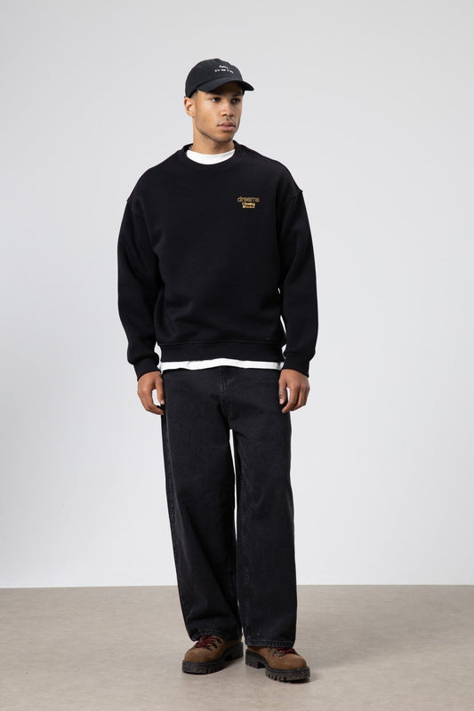 Oversize Bisiklet Yaka Baskılı Sweatshirt V70-95