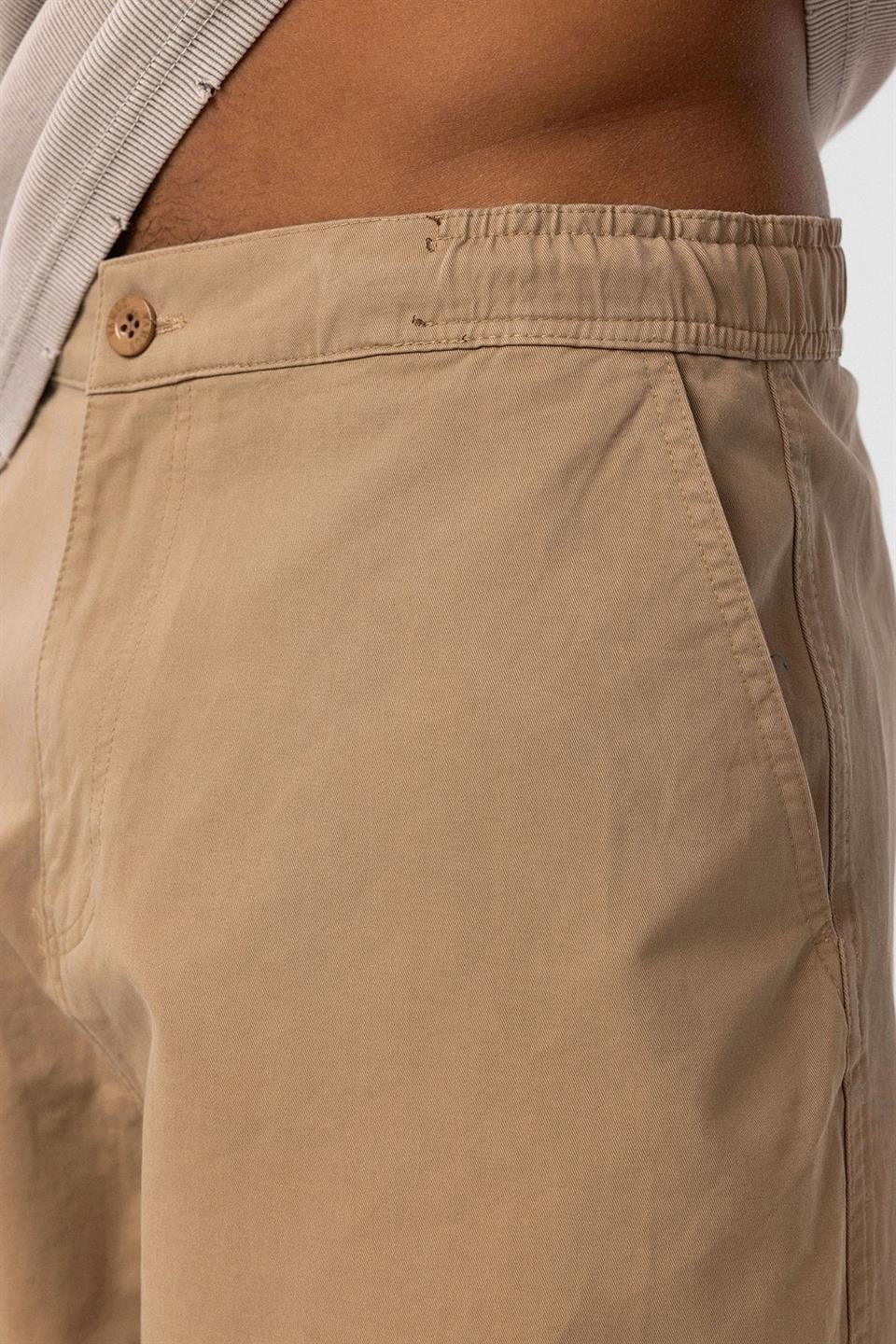 Yıkamalı Gabardin Baggy Pantolon