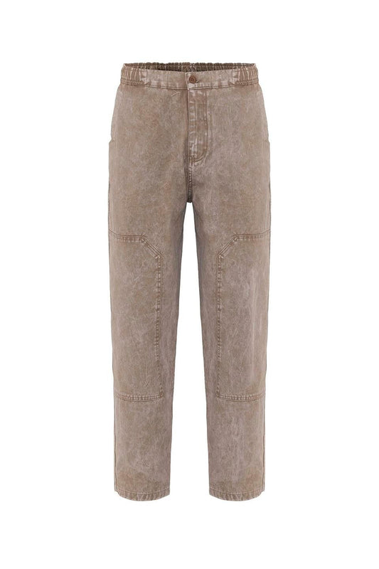 Yıkamalı Baggy Gabardin Pantolon