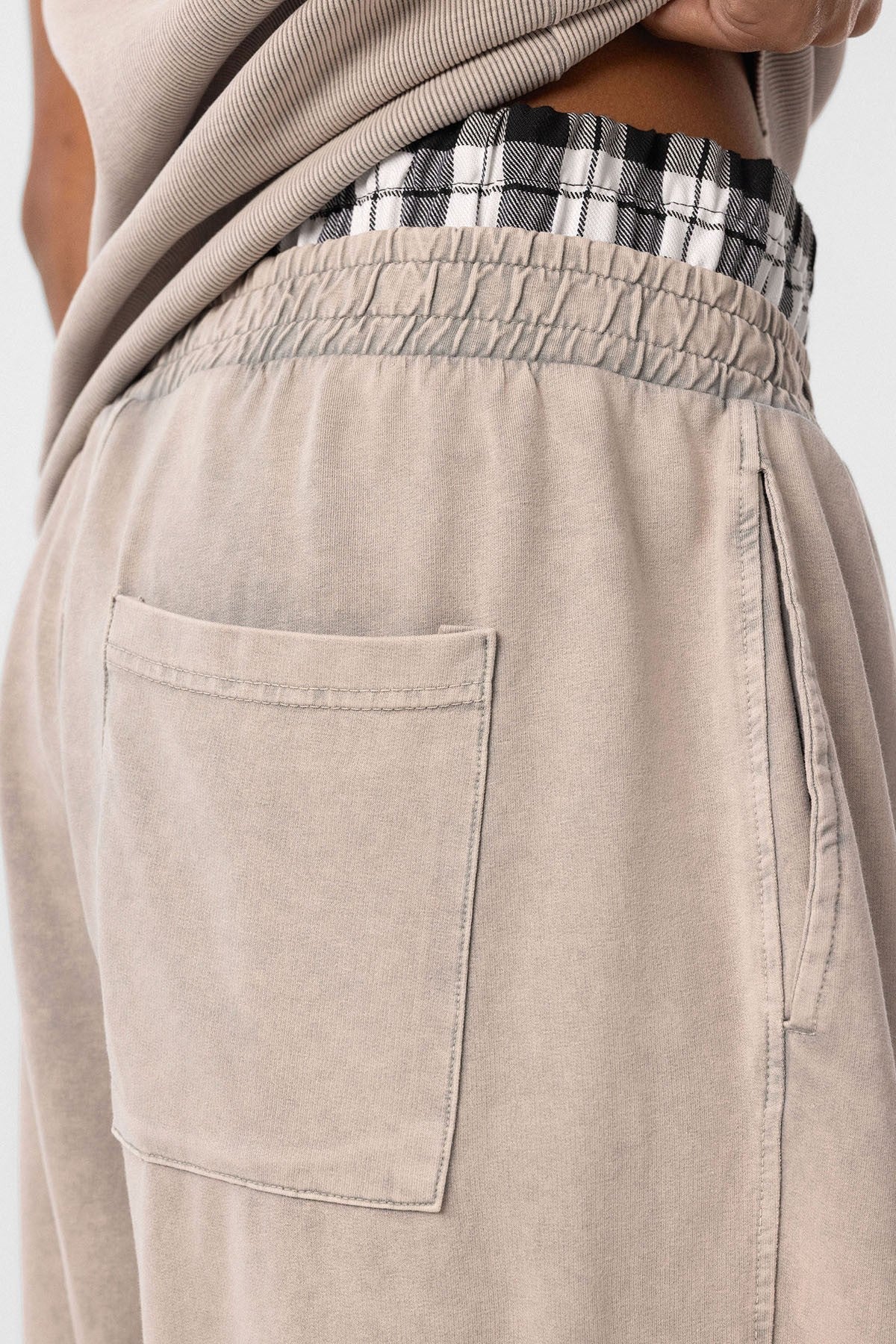 Yıkamalı Bel Detaylı Baggy Eşofman Alt