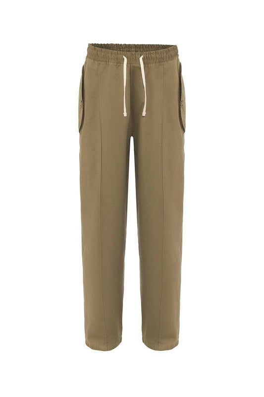 Bağcıklı Baggy Gabardin Pantolon