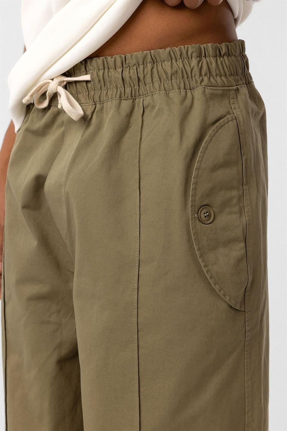 Bağcıklı Baggy Gabardin Pantolon