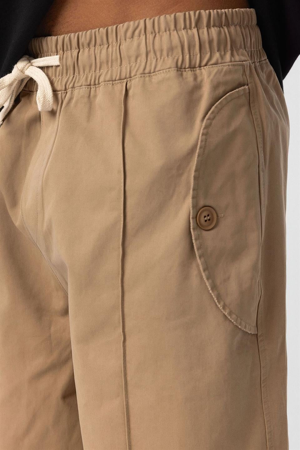 Bağcıklı Baggy Gabardin Pantolon