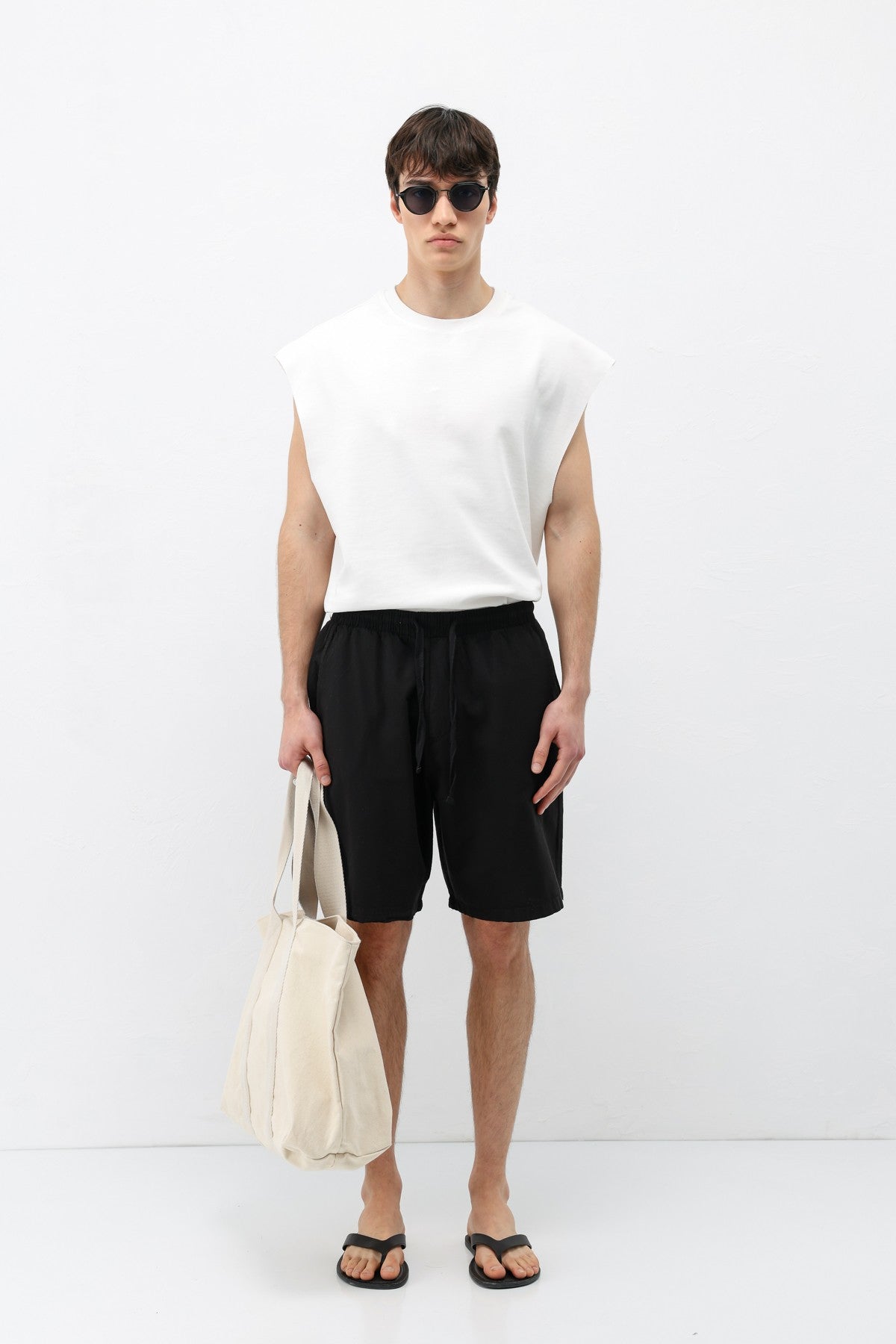 Oversize Keten Şort