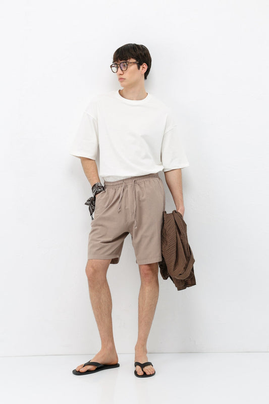 Oversize Keten Şort