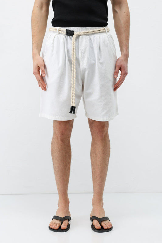 Kemerli Oversize Keten Şort