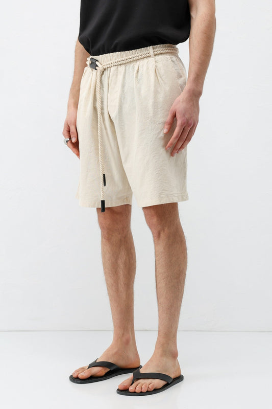 Kemerli Oversize Keten Şort