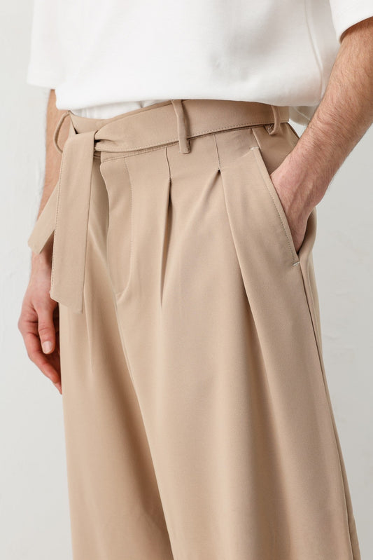 Barrel Fit Tailored Fit Kemerli Pantolon