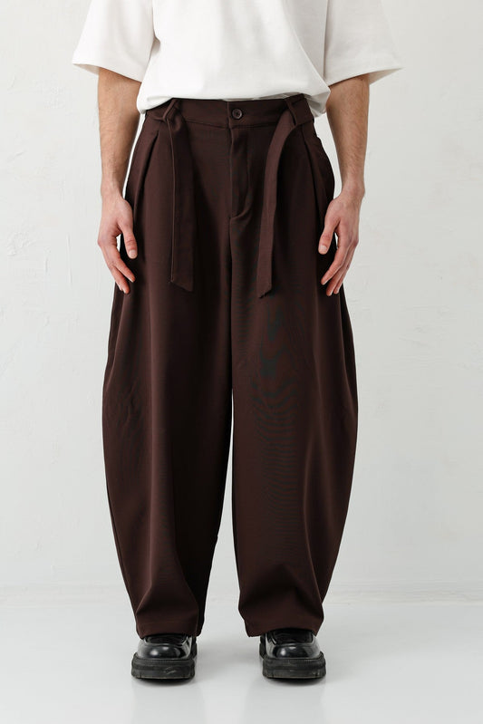 Barrel Fit Tailored Fit Kemerli Pantolon