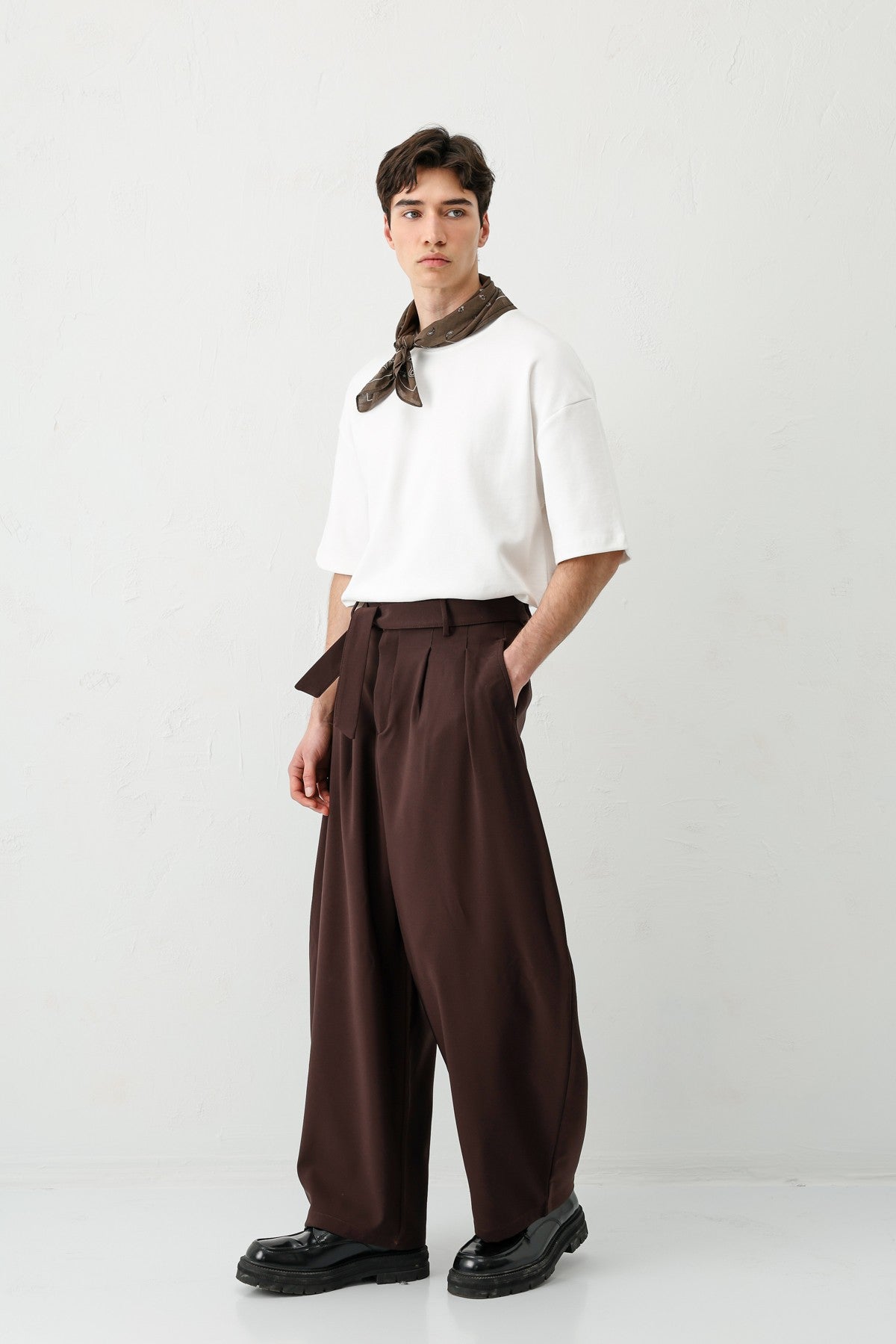 Barrel Fit Tailored Fit Kemerli Pantolon