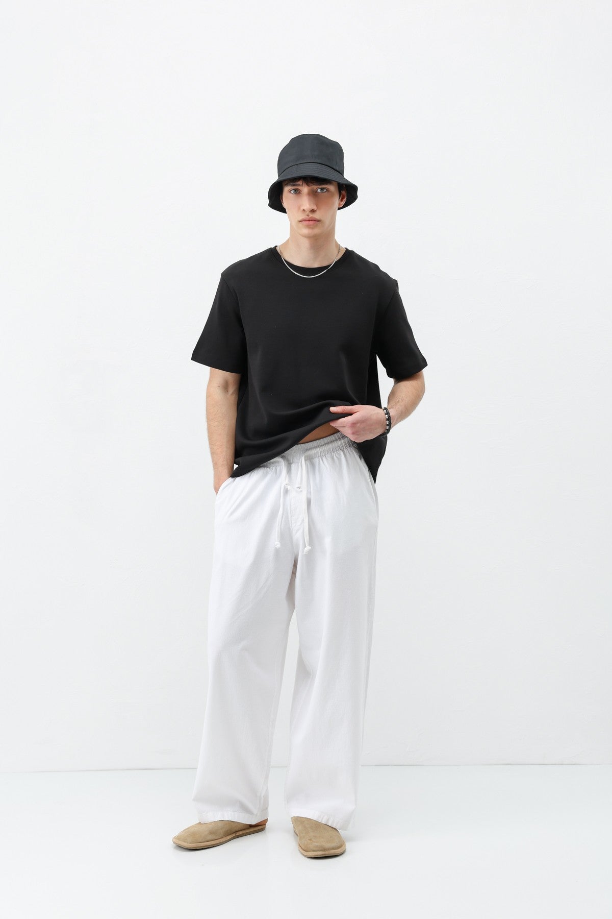 Super Baggy Fit Keten Pantolon