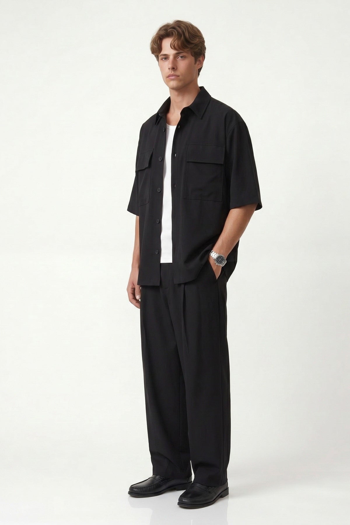 Süper Baggy Fit Esnek Kumaş Pantolon