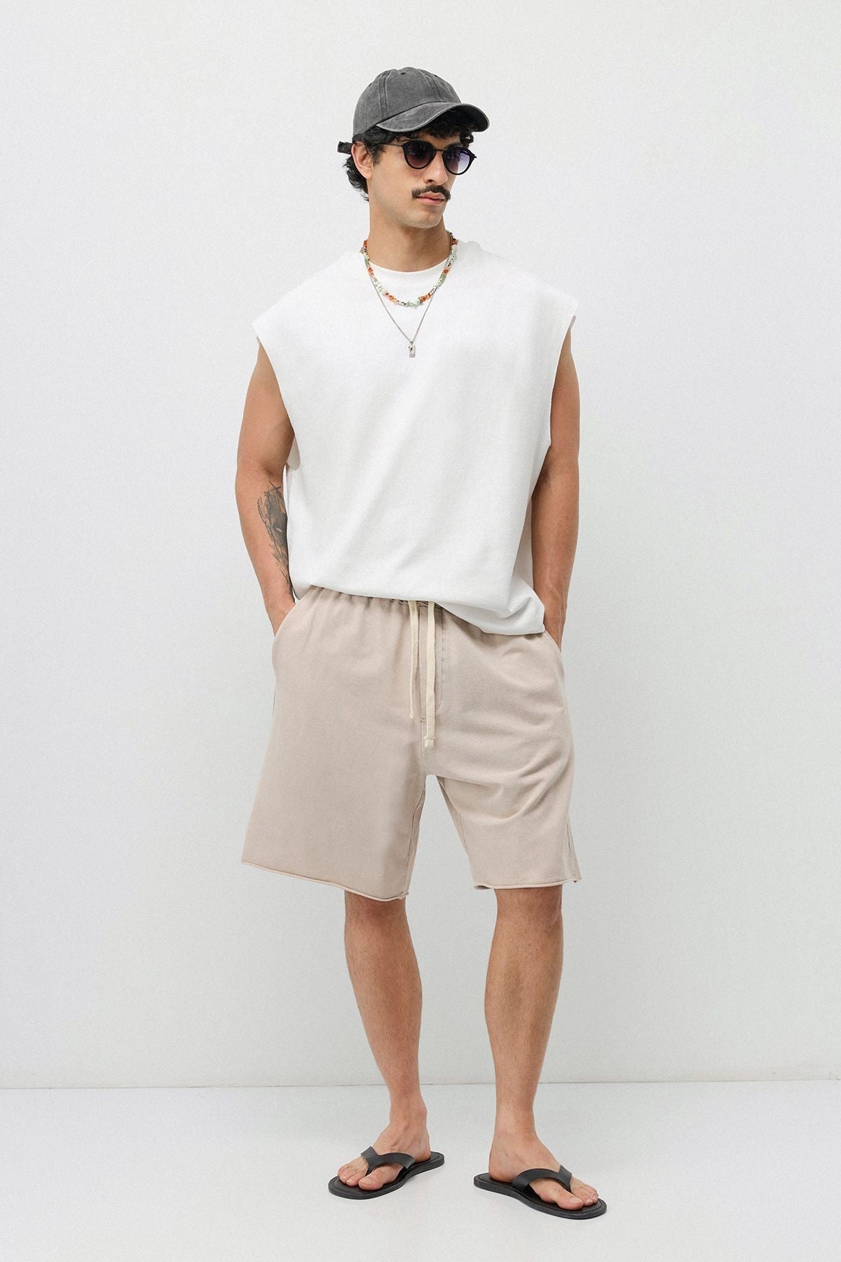 Oversize Yıkamalı Şort