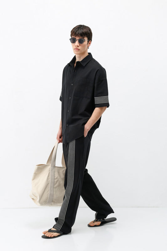 Oversize Keten Alt Üst Takım