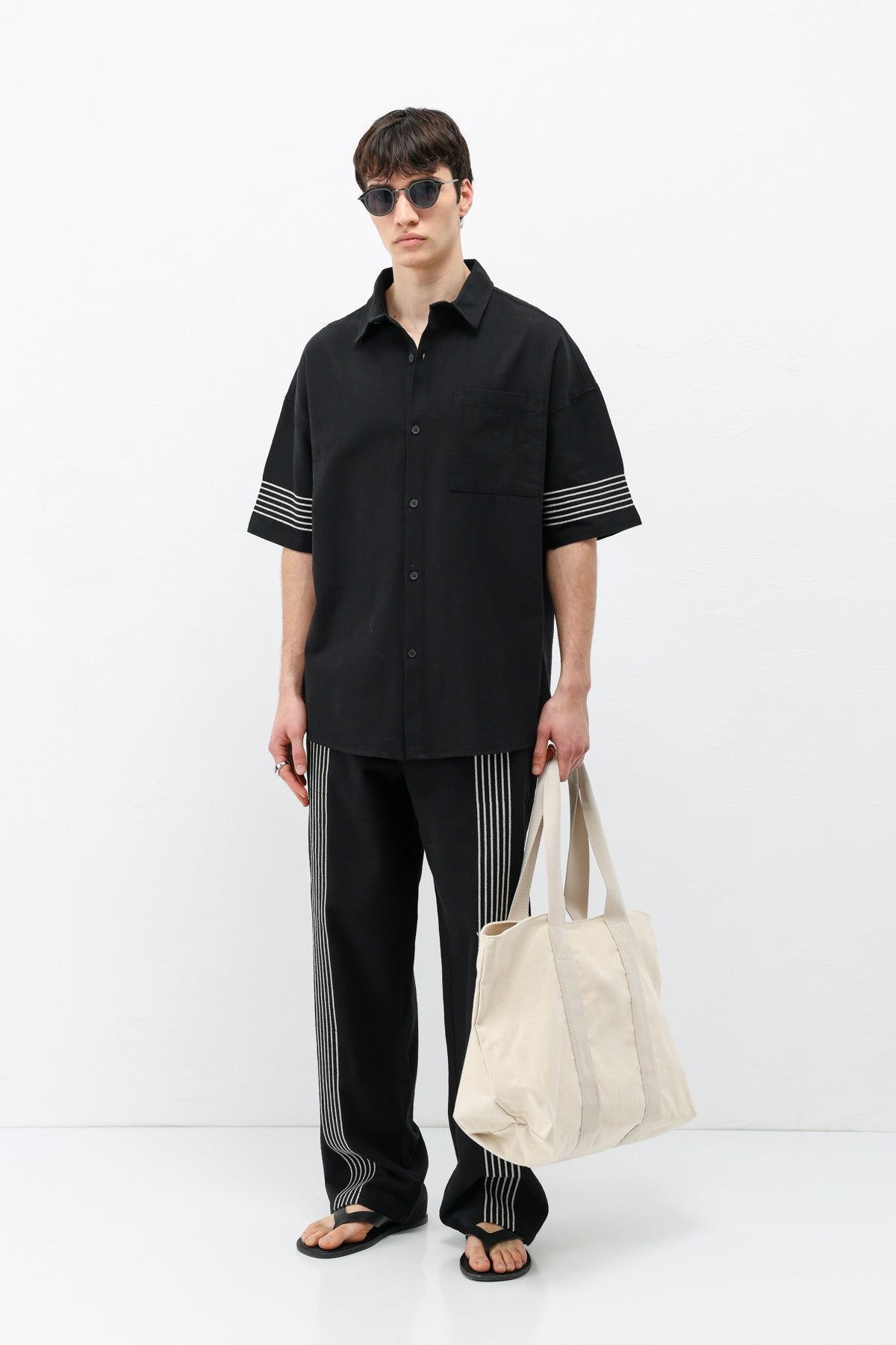 Oversize Keten Alt Üst Takım