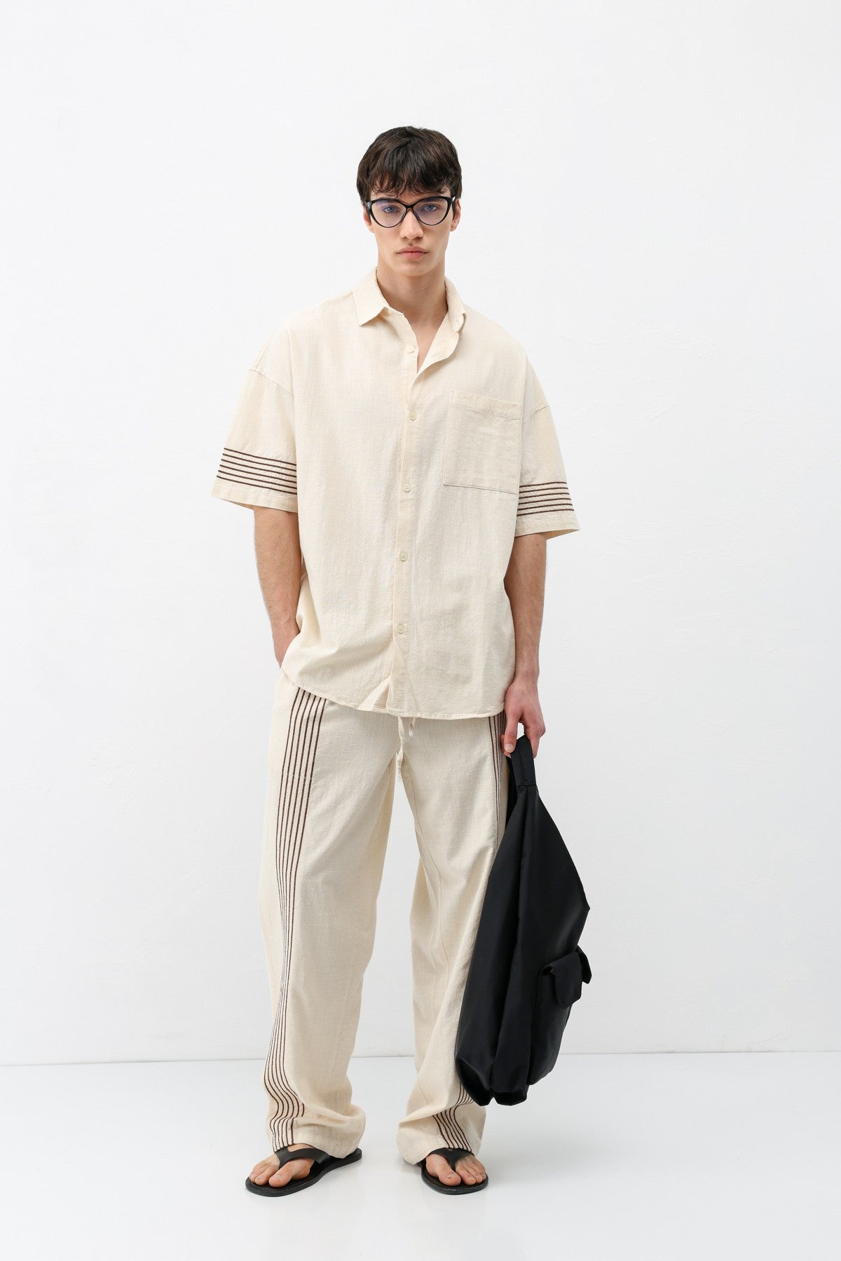 Oversize Keten Alt Üst Takım