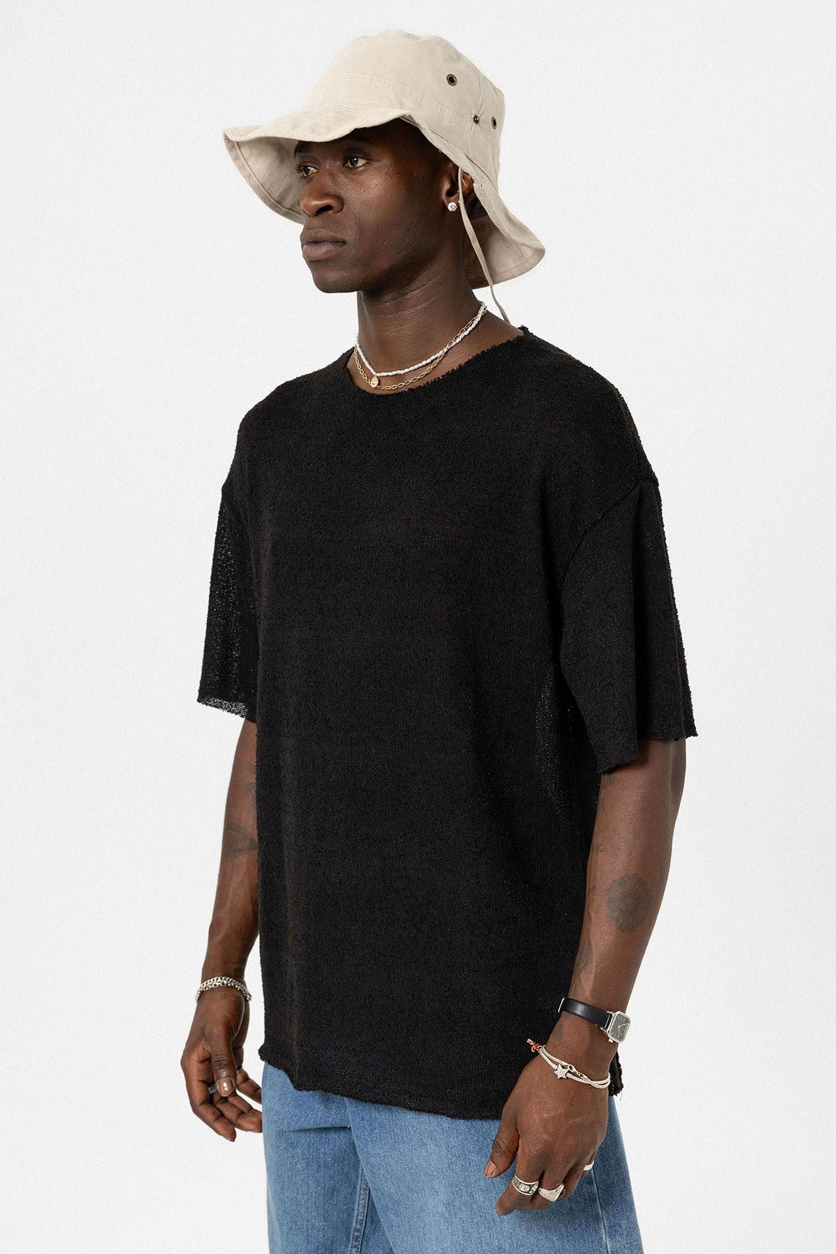 Basic Oversize Örme Triko Tişört