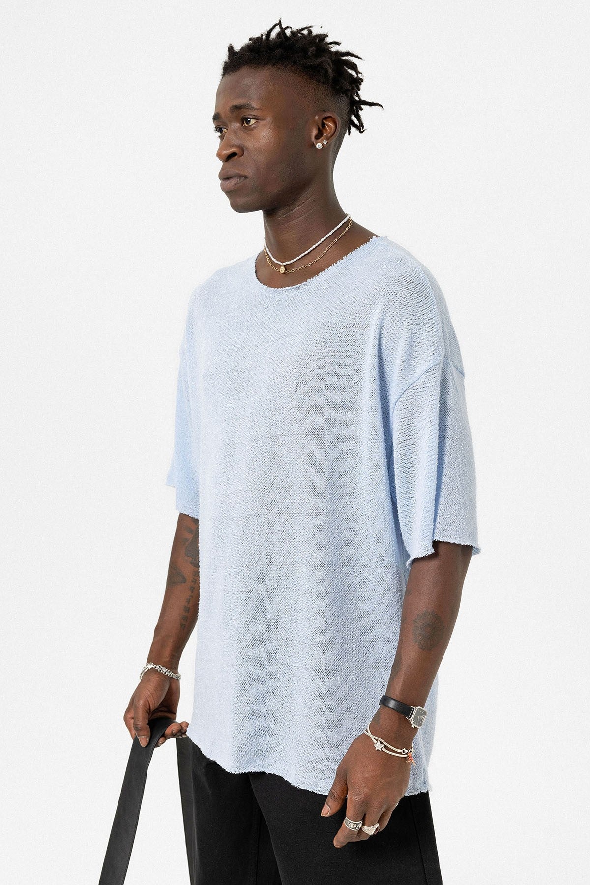 Basic Oversize Örme Triko Tişört