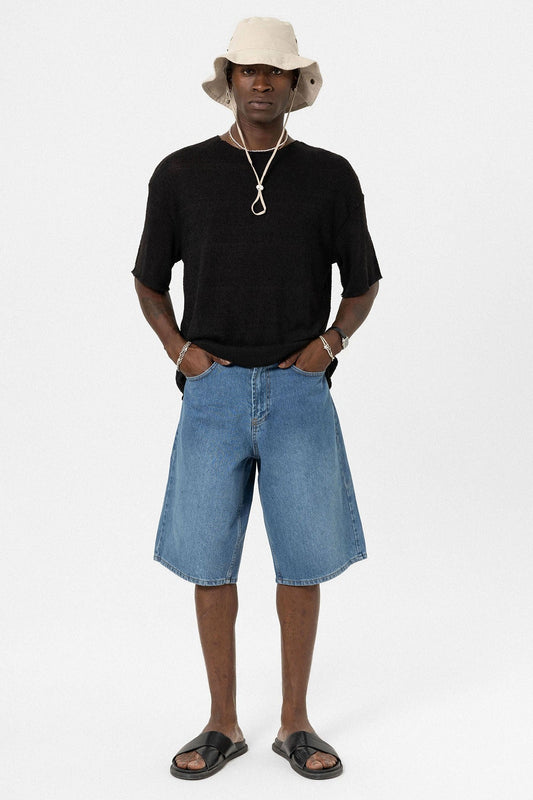 Basic Oversize Örme Triko Tişört