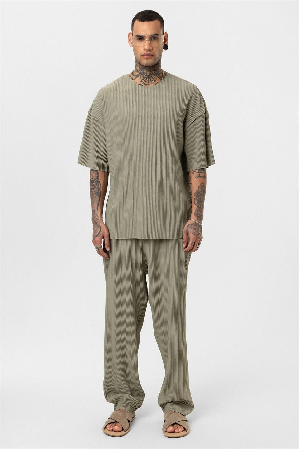 Basic Oversize Bisiklet Yaka Ottoman Takım