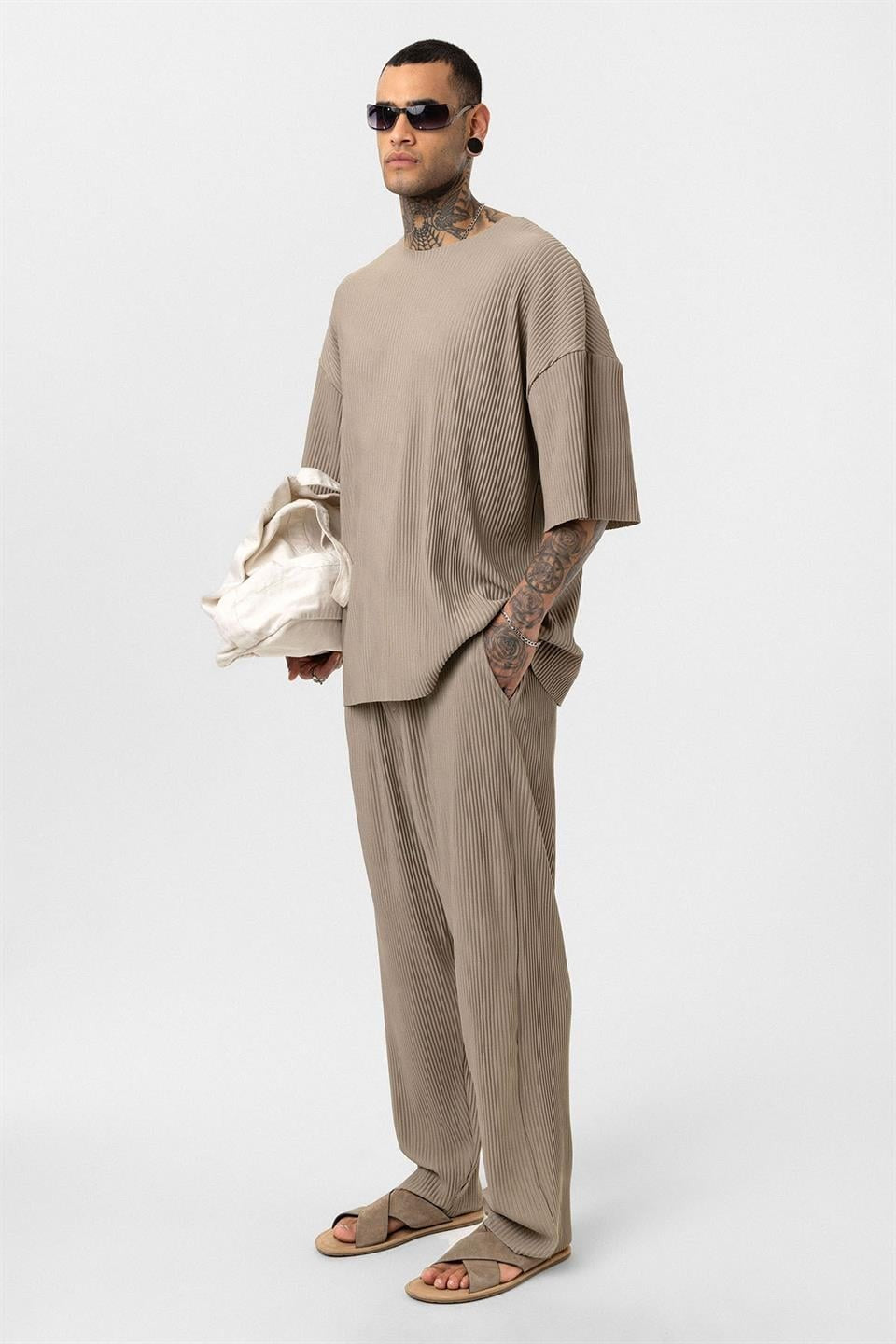 Basic Oversize Bisiklet Yaka Ottoman Takım