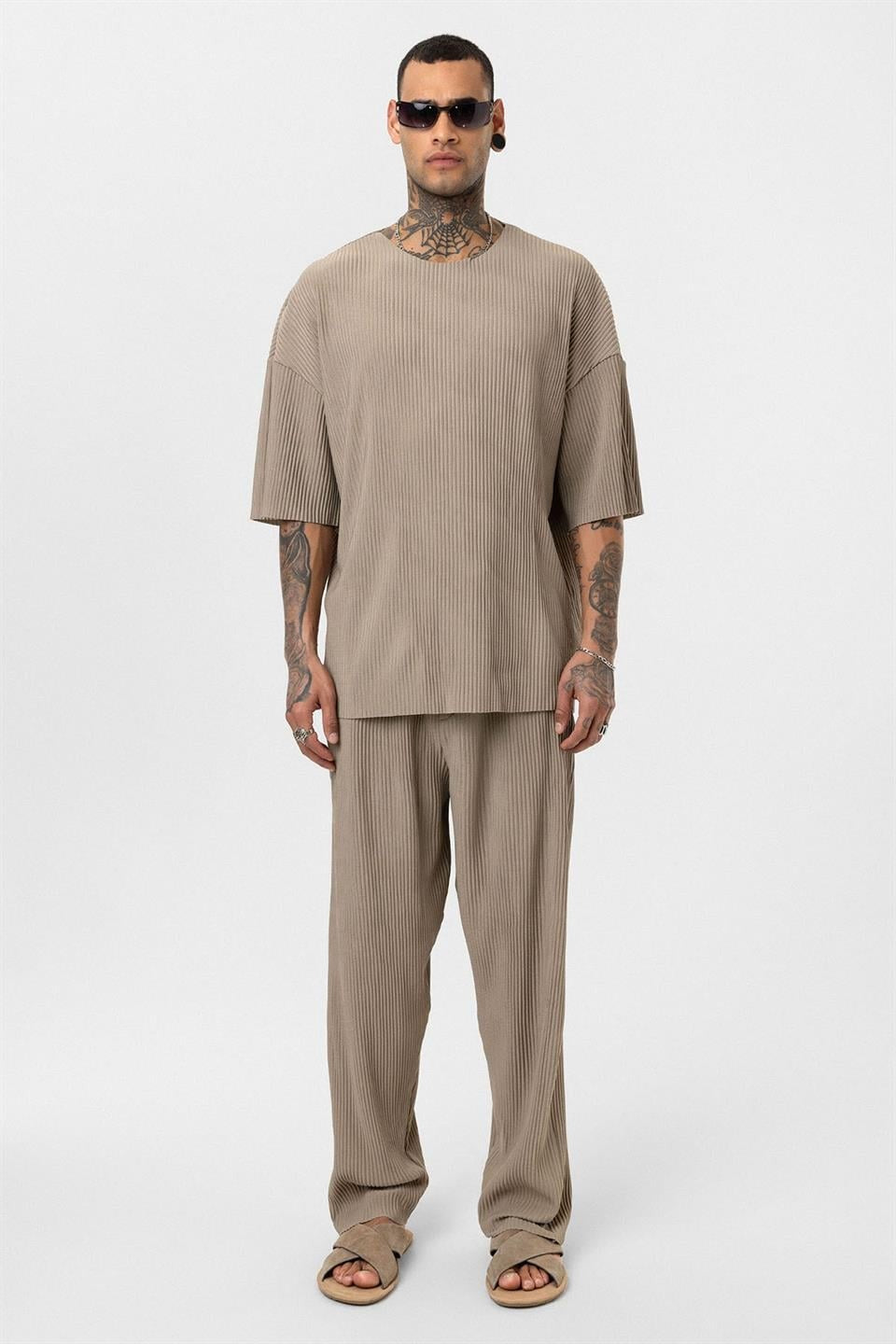 Basic Oversize Bisiklet Yaka Ottoman Takım