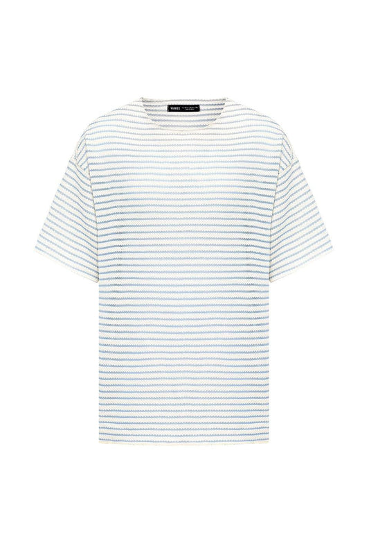 Çizgili Oversize Triko Tişört