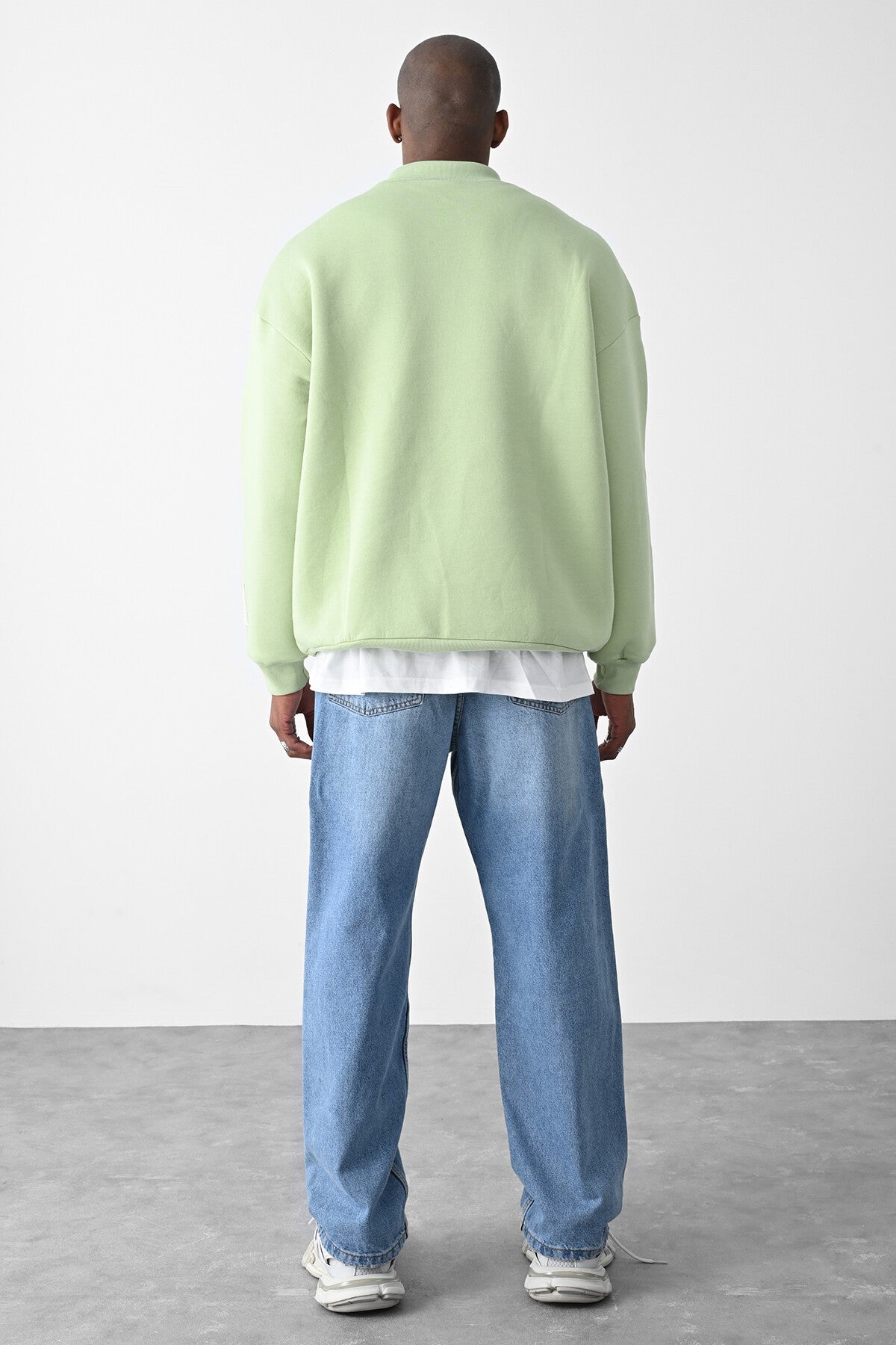 Vizon Kart Detaylı Oversize Sweatshirt