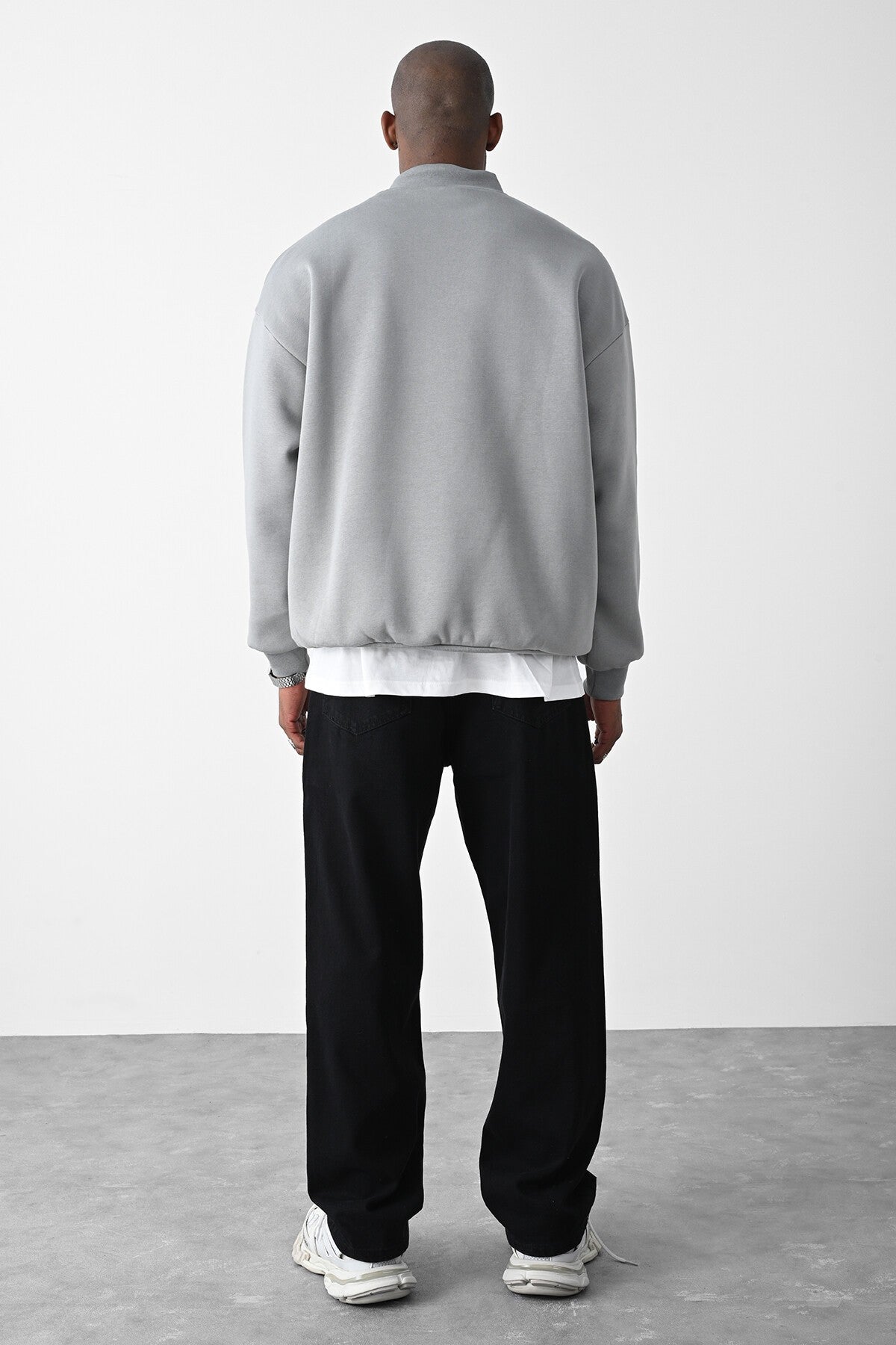 Vizon Kart Detaylı Oversize Sweatshirt