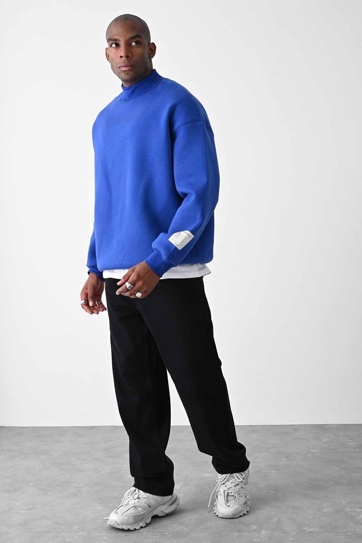 Vizon Kart Detaylı Oversize Sweatshirt