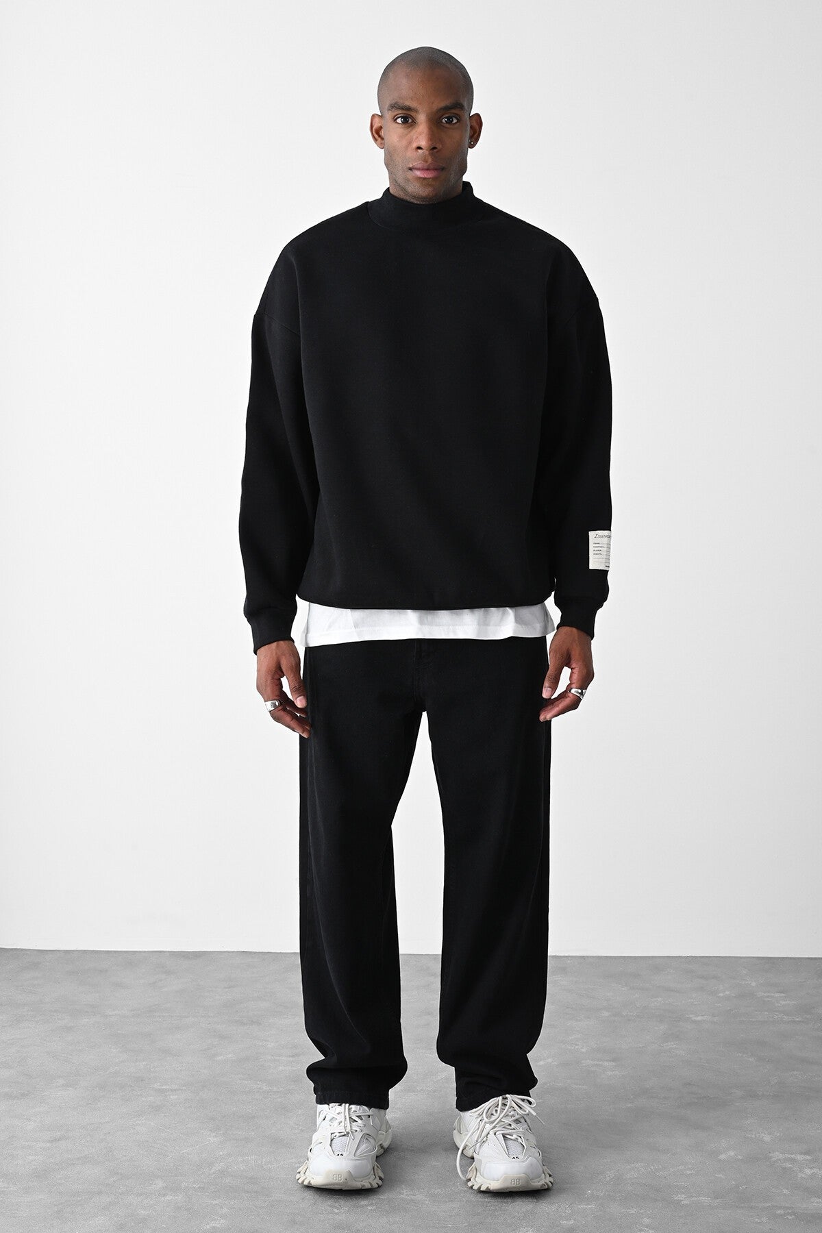 Kart Detaylı Oversize Sweatshirt