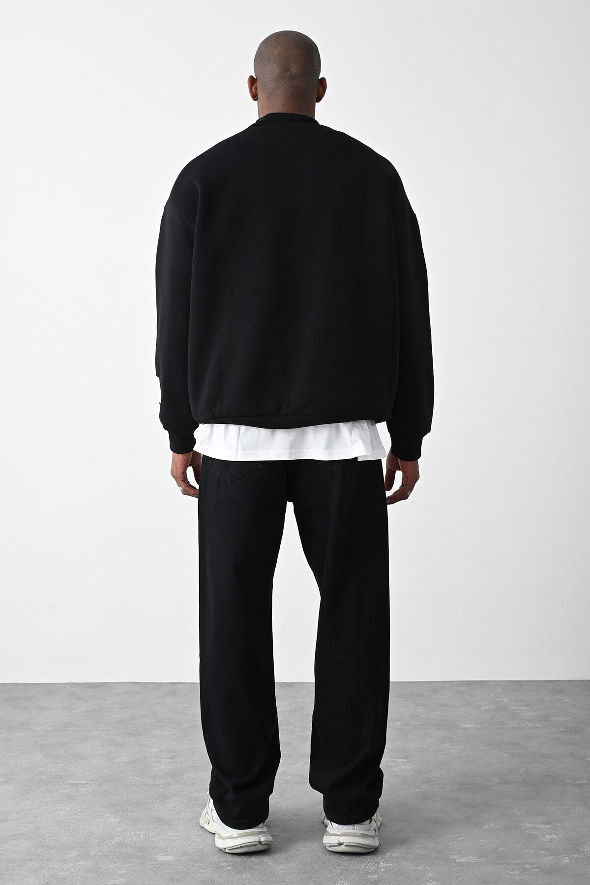 Kart Detaylı Oversize Sweatshirt