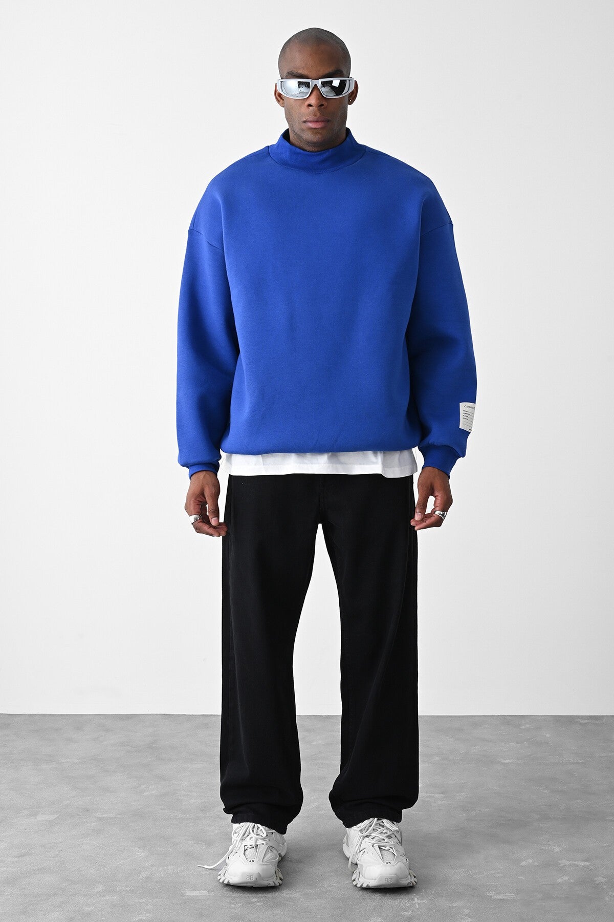 Vizon Kart Detaylı Oversize Sweatshirt