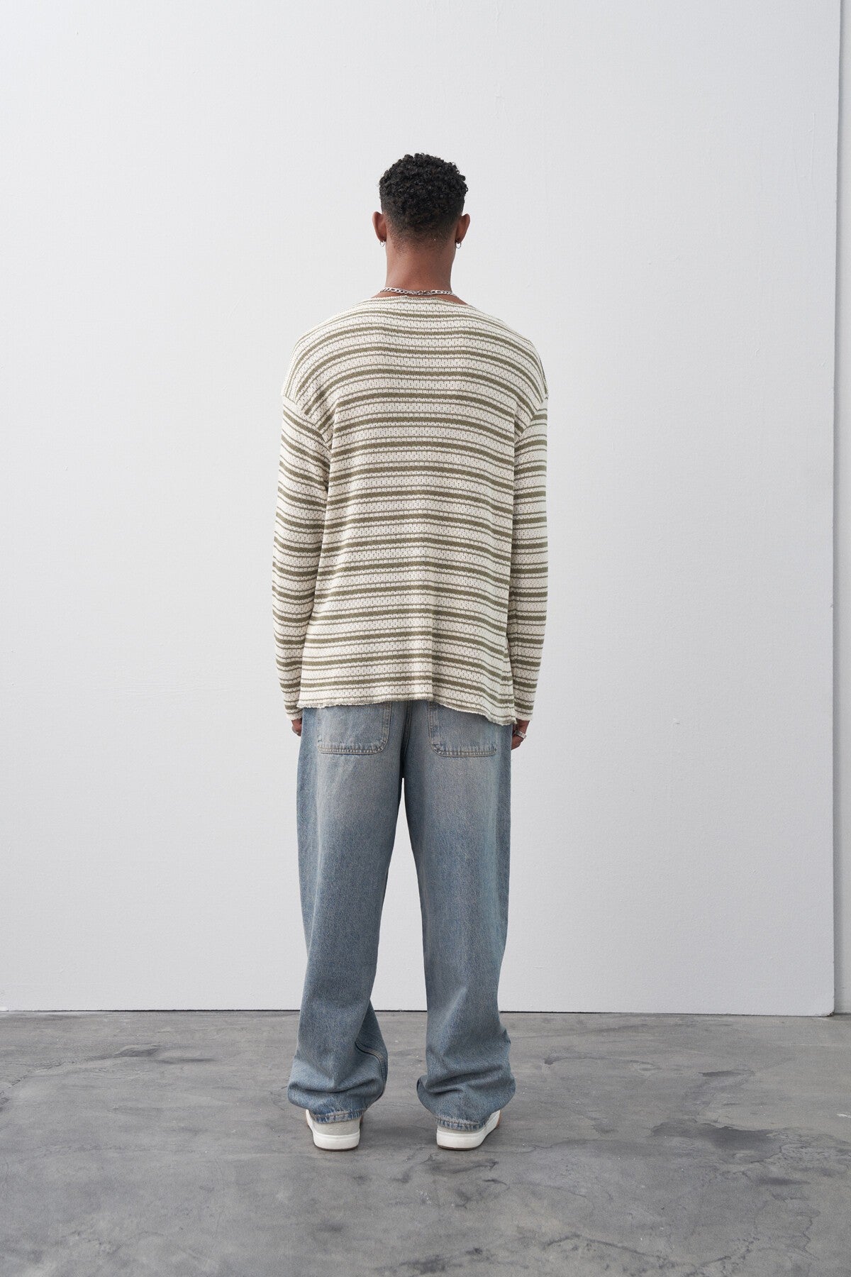 Çizgili Oversize Triko Tişört