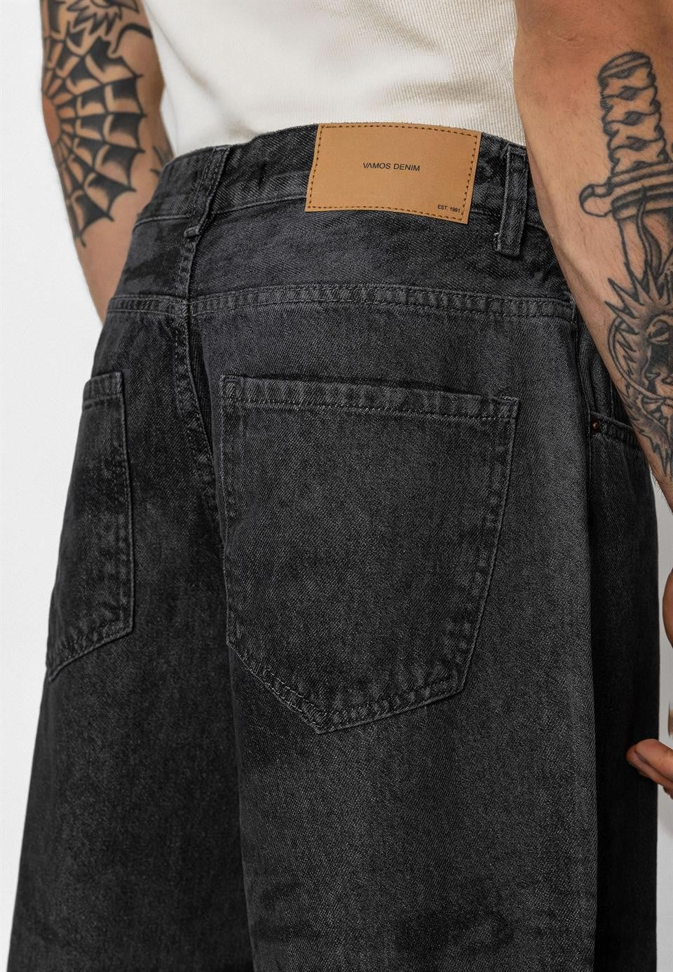 Lazer Baskılı Baggy Jean