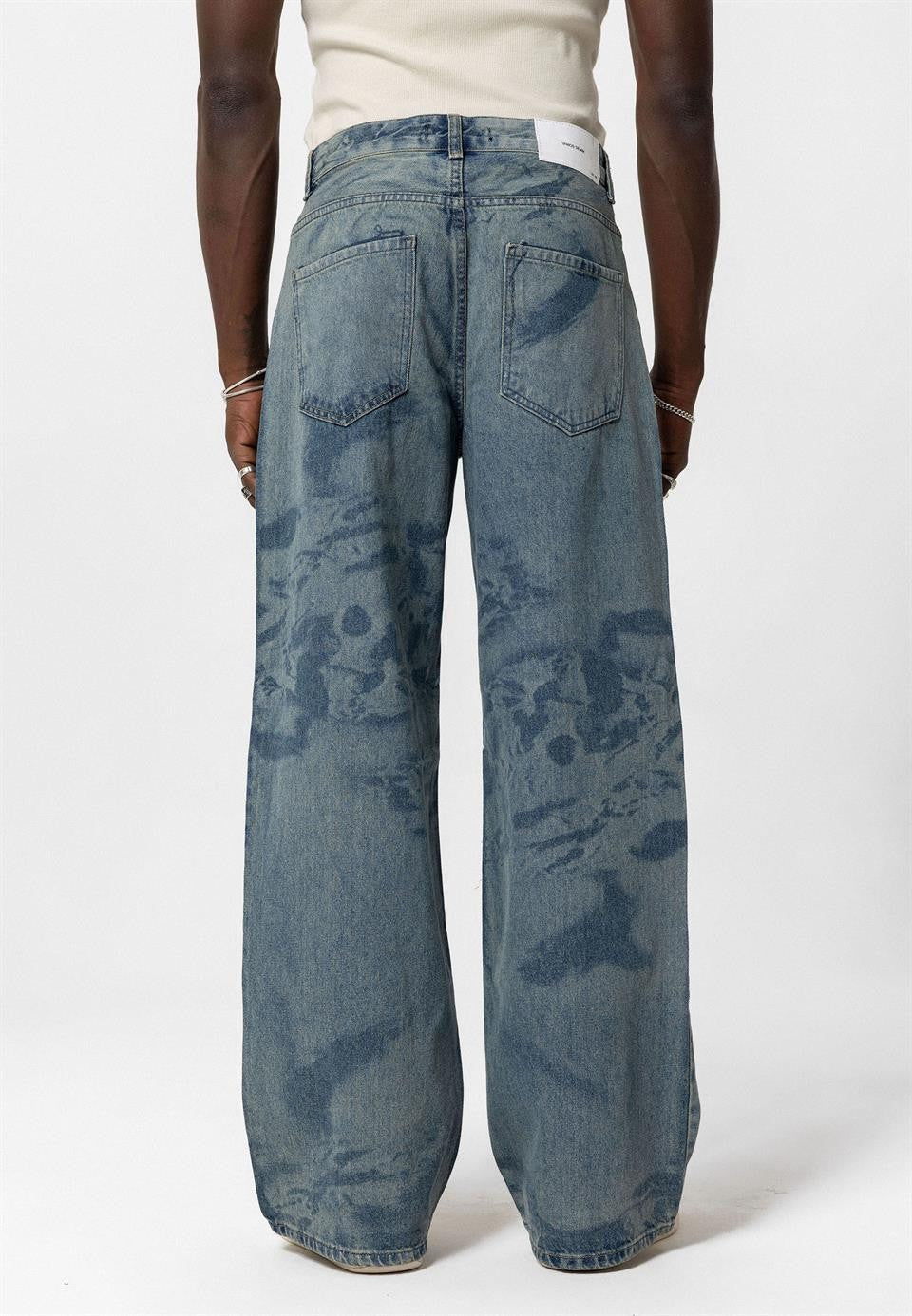 Lazer Baskılı Baggy Jean