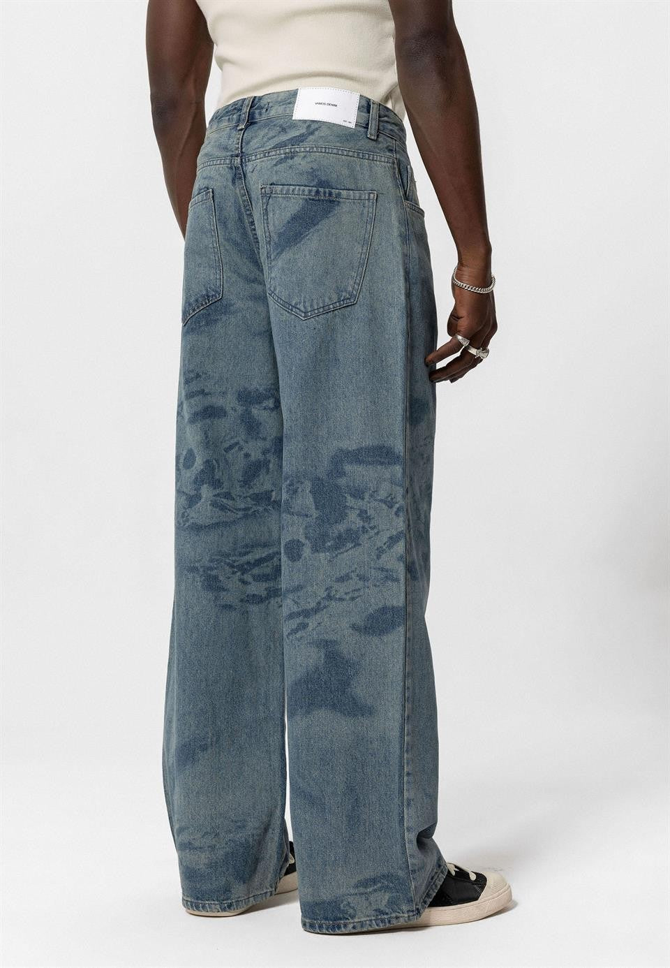 Lazer Baskılı Baggy Jean