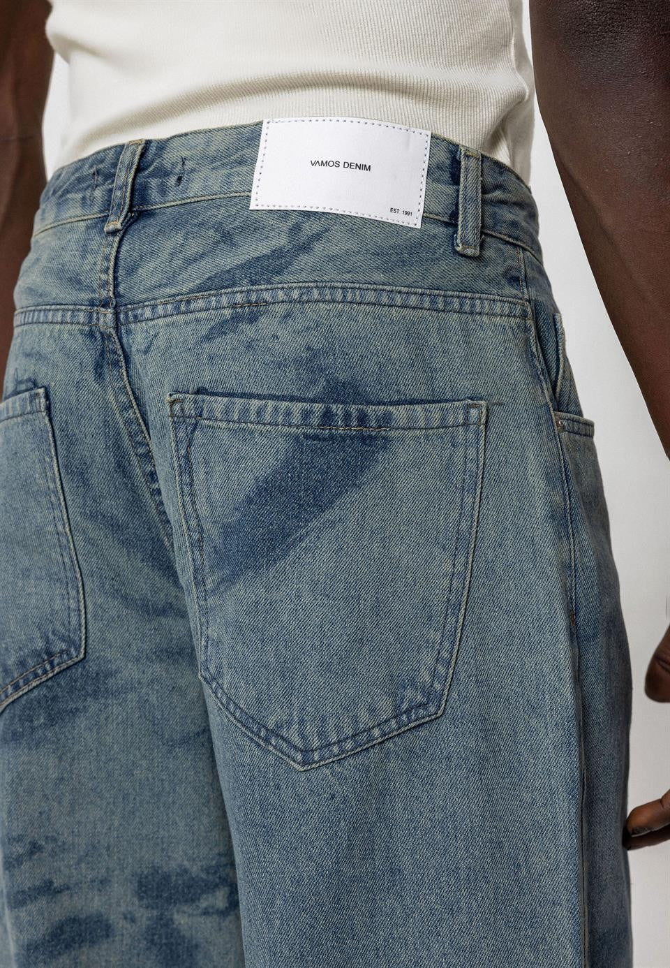 Lazer Baskılı Baggy Jean