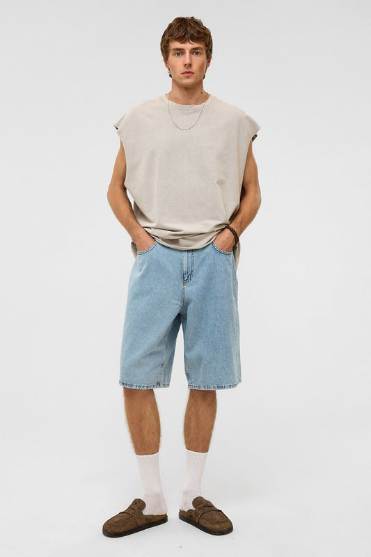 Oversize Bermuda Denim Şort 40-285