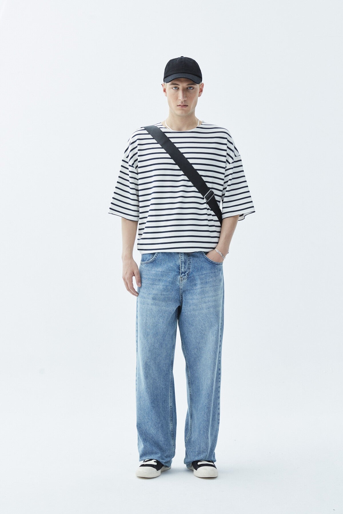 Oversize Çizgili Tişört