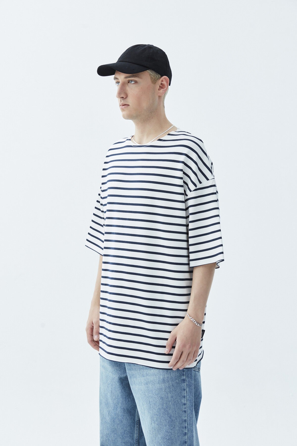 Oversize Çizgili Tişört