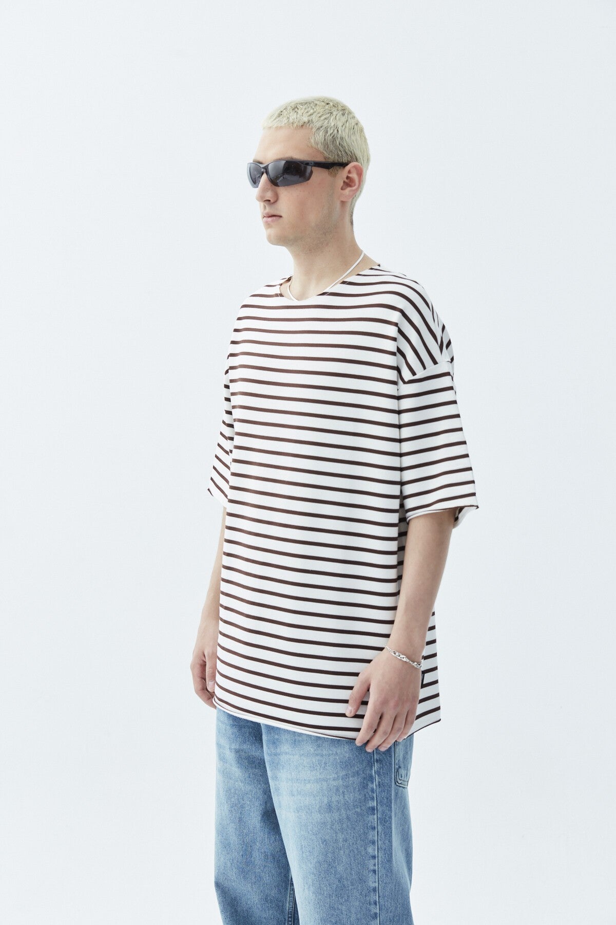 Oversize Çizgili Tişört